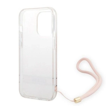 Etui Guess 4G Print Strap na iPhone 14 Pro - różowe
