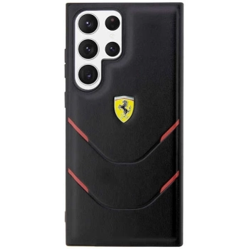 Etui Ferrari Hot Stamp Lines na Samsung Galaxy S23 Ultra - czarne
