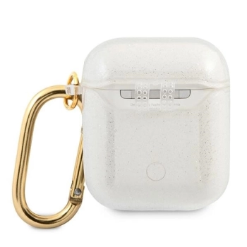 Etui Guess Glitter Collection na AirPods 1/2 - przezroczyste