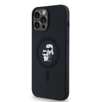 Etui Karl Lagerfeld Silicone Karl&Choupette MagSafe na iPhone 13 Pro Max - czarne