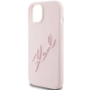Etui Karl Lagerfeld Silicone Karl Script na iPhone 15 - różowe
