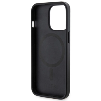 Etui Guess 4G Printed Stripes MagSafe na iPhone 13 Pro Max - czarne