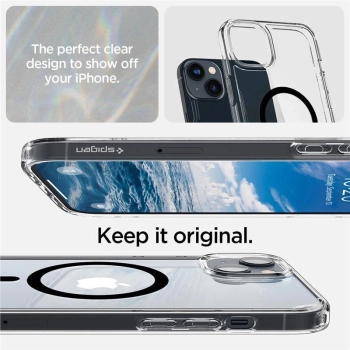 Etui Spigen Ultra Hybrid Mag z MagSafe na iPhone 14 Plus - przezroczysto-czarne