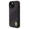 Etui Ferrari Perforated Waves Metal Logo na iPhone 15 / 14 / 13 - czarne