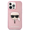 Etui Karl Lagerfeld Glitter Karl's Head na iPhone 13 Pro Max - różowe