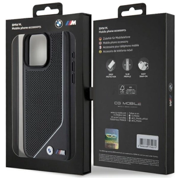 Etui BMW Perforated Twisted Line MagSafe na iPhone 15 Pro - czarne