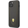 Etui Ferrari Leather Curved Line na iPhone 13 - czarne