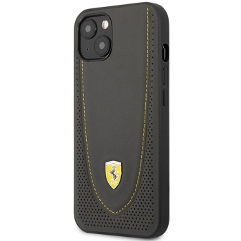 Etui Ferrari Leather Curved Line na iPhone 13 - czarne