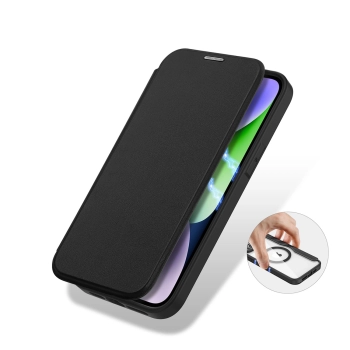 Dux Ducis Skin X Pro etui iPhone 14 Plus magnetyczny pokrowiec MagSafe z klapką czarny