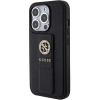 Etui Guess Grip Stand 4G Triangle Strass na iPhone 15 Pro - czarne