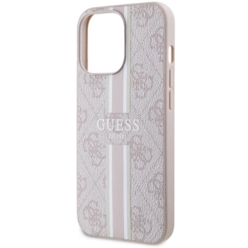 Etui Guess 4G Printed Stripes MagSafe na iPhone 13 Pro / iPhone 13 - różowe
