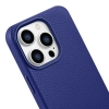 iCarer Litchi Premium Leather Case skórzane etui iPhone 14 Pro magnetyczne z MagSafe ciemnoniebieski (WMI14220710-DB)