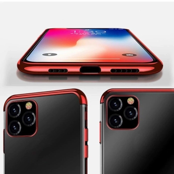 Clear Color case żelowy pokrowiec etui z metaliczną ramką Samsung Galaxy A13 5G czerwony