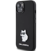 Etui Karl Lagerfeld Silicone Choupette Metal Pin na iPhone 15 Plus / 14 Plus - czarne