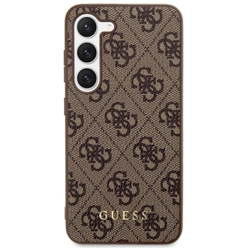 Etui Guess 4G Metal Gold Logo na Samsung Galaxy S23+ - brązowe