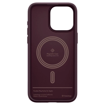 Etui Caseology Parallax Mag z MagSafe na iPhone 15 Pro - burgundowe