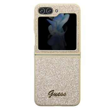 Etui Guess Glitter Script na Samsung Galaxy Z Flip 5 - złote