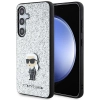 Etui Karl Lagerfeld Fixed Glitter Ikonik Logo Metal Pin na Samsung Galaxy S24 - srebrne