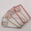Fashion Case etui do Xiaomi Redmi Note 11 Pro żelowy pokrowiec ze złotą ramką fioletowy