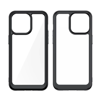 Wzmocnione etui z elastyczną ramką do iPhone 15 Pro Max Outer Space - czerwone