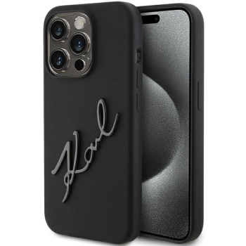 Etui Karl Lagerfeld Silicone Karl Script na iPhone 15 Pro - czarne