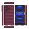 Magic Shield Case etui do Xiaomi Redmi Note 12 Pro+ elastyczny pancerny pokrowiec burgundowe
