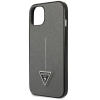 Etui Guess Saffiano Triangle Logo na iPhone 14 - srebrne
