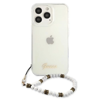 Etui Guess White Pearl na iPhone 13 Pro Max - przezroczyste