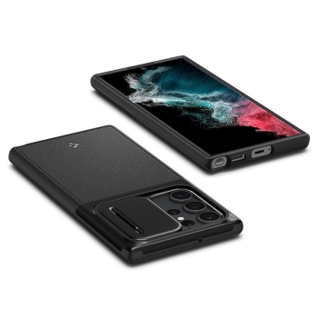 Etui Spigen Optik Armor na Samsung Galaxy S22 Ultra - czarne