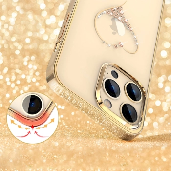 Etui silikonowe z kryształami Swarovski Kingxbar Wish Series do iPhone 14 Plus - złote