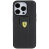 Etui Ferrari Grip Stand Metal Logo na iPhone 15 Pro Max - czarne