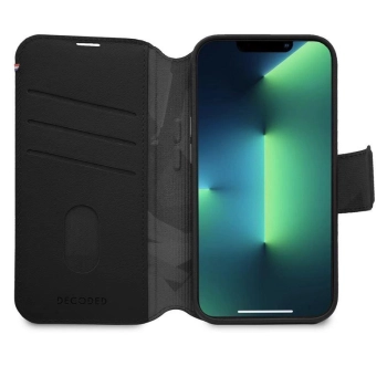 Etui Decoded Detachable Wallet Case skórzane z MagSafe z klapką do iPhone 14 Pro Max - czarne