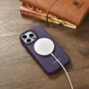 iCarer CE Premium Leather Folio Case skórzane etui iPhone 14 Pro z klapką magnetyczne MagSafe ciemnofioletowy (WMI14220714-DP)