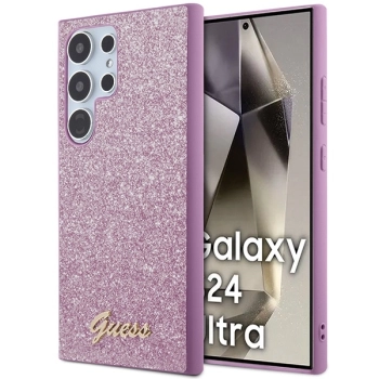 Etui Guess Glitter Script na Samsung Galaxy S24 Ultra - fioletowe