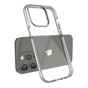 Spring Case etui iPhone 14 Pro silikonowy pokrowiec z ramką czarne