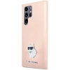 Etui Karl Lagerfeld Silicone Choupette Metal Pin na Samsung Galaxy S23 Ultra - różowe