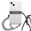 Etui Guess 4G Grey Strap Silver Chain na iPhone 13 mini - przezroczyste