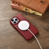 iCarer CE Oil Wax Premium Leather Folio Case skórzane etui iPhone 14 Pro Max z klapką magnetyczne MagSafe czerwony (AKI14220708-RD)