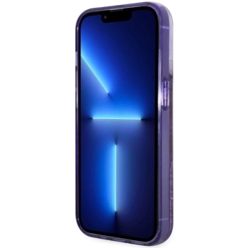 Etui Guess Liquid Glitter 4G Transculent na iPhone 14 Pro - purpurowe