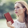 iCarer CE Premium Leather Folio Case skórzane etui iPhone 14 Plus z klapką magnetyczne MagSafe czerwony (WMI14220715-RD)