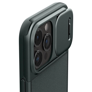 Etui Spigen Optik Armor Mag z MagSafe na iPhone 15 Pro - ciemnozielone