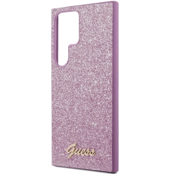 Etui Guess Glitter Script na Samsung Galaxy S24 Ultra - fioletowe
