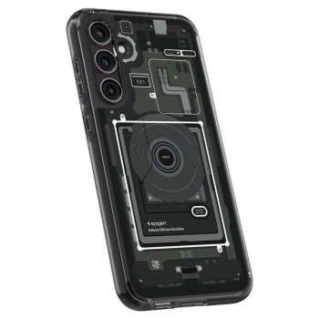 Etui Spigen Ultra Hybrid na Samsung Galaxy S23 FE - ciemnoszare (wzór Zero One)