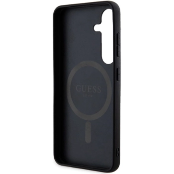 Etui Guess 4G Collection Leather Metal Logo MagSafe na Samsung Galaxy S24+ - czarne