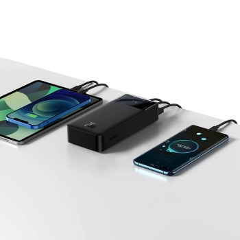 Baseus Bipow powerbank z szybkim ładowaniem 30000mAh 20W czarny (Overseas Edition) + kabel USB-A - Micro USB 0.25m czarny (PPBD050401)