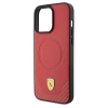Etui Ferrari Carbon Metal Logo MagSafe na iPhone 15 Pro - czerwone