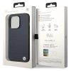 Etui BMW Leather Hot Stamp MagSafe na iPhone 14 Pro - granatowe