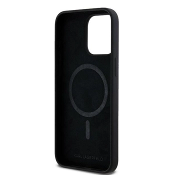 Etui Karl Lagerfeld Silicone Karl&Choupette Ring MagSafe na iPhone 15 Pro Max - czarne