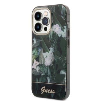 Etui Guess Jungle Collection na iPhone 14 Pro Max - zielone
