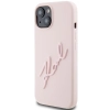 Etui Karl Lagerfeld Silicone Karl Script na iPhone 15 - różowe